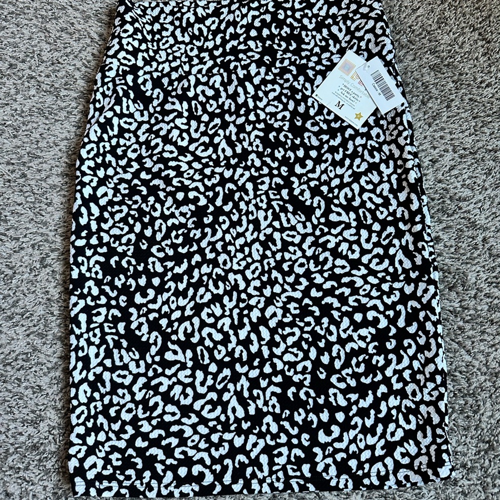 Leopard Print Black and White Skirt